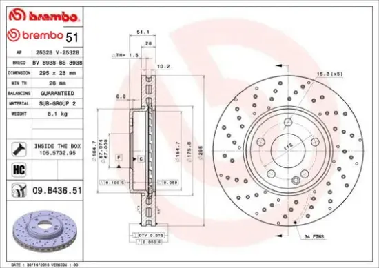 Fren dıskı on w176 w246 c117 x117 x156 brembo a2464212512 resmi