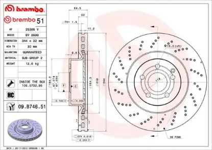 Fren dıskı on w212 s212 c207 a207 c204 brembo a0004211512 resmi