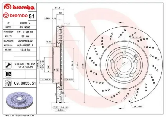 Fren dıskı on cls-class x218 c218 brembo a2184210412 resmi