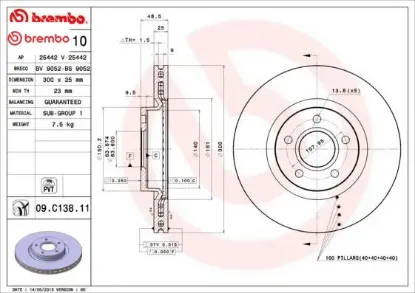 On fren dısk aynası focus ıı-ııı 04 17 c max 03 07 kuga ı-ıı 08 connect 14 c30 c70 ıı s40 ıı v50 04 brembo dv611125ca/ dv611125ea/ 31362412 resmi
