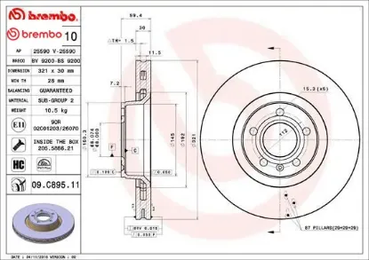 Fren diski ön audı a6-a8 2005-2011 brembo 4f0615301e resmi