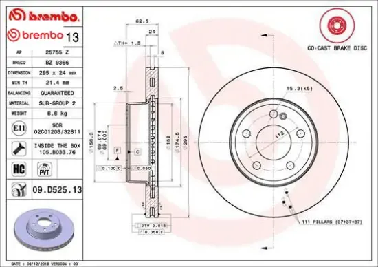 Fren dıskı on c-class w205 s205 c205 a205 brembo a0004212412 resmi