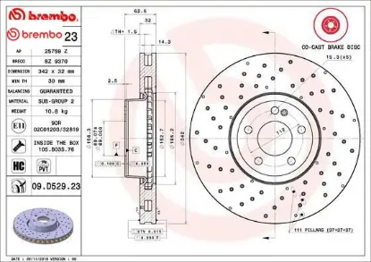 Fren dıskı on w205 s205 c205 a205 w213 s213 c238 brembo a0004212212 resmi