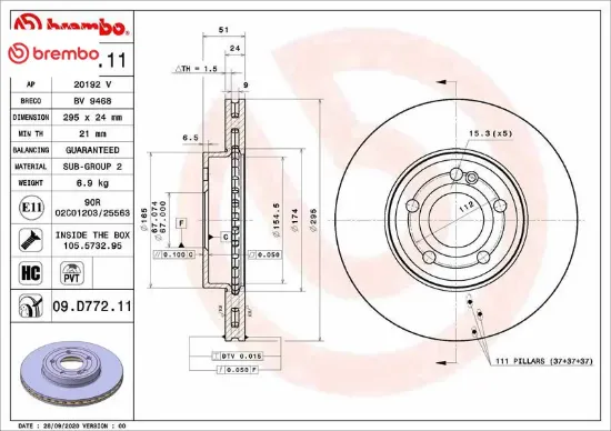 Fren dıskı on w177 w247 c118 brembo a2474210312 resmi