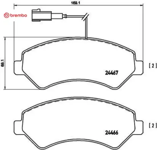 Ön fren balatası boxer-ducato-jumper 06 16 brembo 1623842580/ 4254.63/ 4254.64/ 77366021 resmi