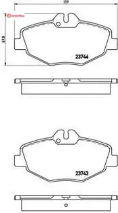 Fren balatası on mercedes e-class w211 s211 brembo a0034209920 resmi