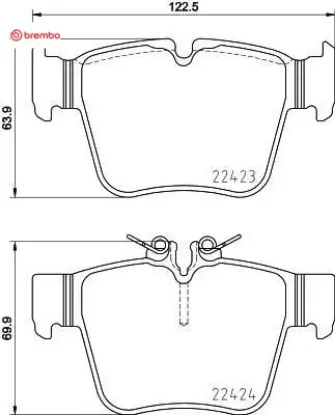 Fren balatası arka w205 s205 c253 x253 brembo a0004205900 resmi