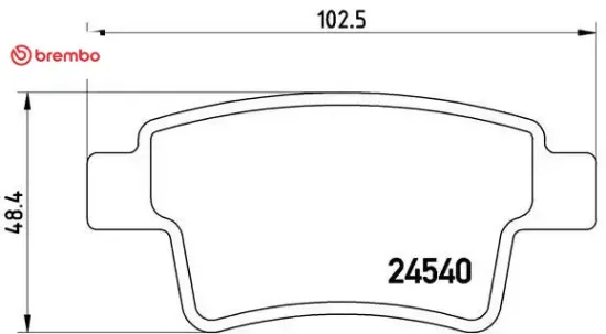 Arka balata c4 pıcasso grand pıcasso 1.6 hdı 110hp fab-1.8 16v-2.0 16v-2.0 hdı 06 brembo 4254.16/ 4253.71/ 4254.32/ 1611141080 resmi