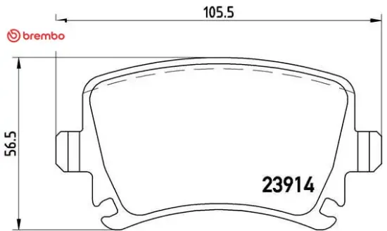 Arka balata passat-cc-caddy-golf5-golf6-jetta-a3-a6-leon-octavıa-superb 04 gdb1622 brembo 3c0698451d/ 1k0698451g/ 4f0698451d resmi