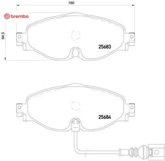 Ön balata golf7-a3-leon-tıguan-passat-octavıa-superb 12 0986tb3166 brembo 8v0698151/ 2k5698151/ 5q0698151b resmi