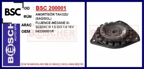 Amortisör takozu sağ/sol fluence-megane ııı-scenıc ııı 1.5 dcı 1.6 16v bsc 543200001r resmi