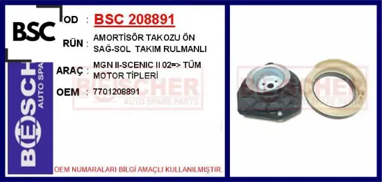 Amortisör takozu ön sağ-sol mgn ıı-scenıc ıı 02 > tüm motor tipleri takım rulmanlı bsc 7701208891 resmi