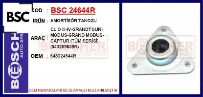 Amortisör takozu clıo ııı-ıv-grandtour-modus-grand modus-captur tüm serisi 543259539r bsc 543024644r resmi