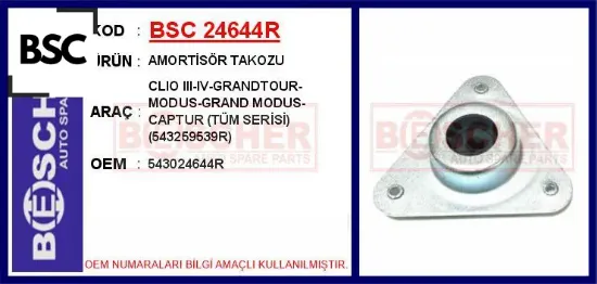 Amortisör takozu clıo ııı-ıv-grandtour-modus-grand modus-captur tüm serisi 543259539r bsc 543024644r resmi