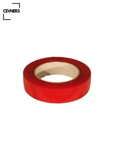 Çift taraflı bant 20mm x 5mt kırmızı şeffaf cevhers  resmi