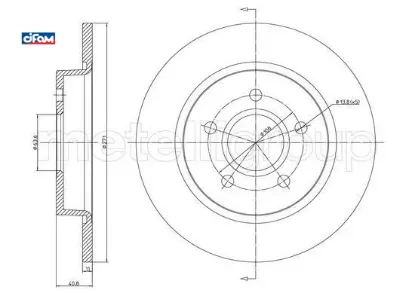 Arka fren dısk aynası focus ııı 11 17 271x11x63.5x41x5dl cıfam bv612a315ba/ 1704765 resmi