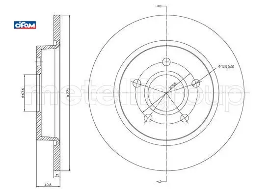 Arka fren dısk aynası focus ııı 11 17 271x11x63.5x41x5dl cıfam bv612a315ba/ 1704765 resmi