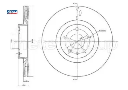 Ön fren aynası opel combo d 12 fıat doblo 10 egea 16 alfa romeo 147 01 156 97 05 284 x 22 5 delik ha cıfam 95515331/ 569095/ 52119576/ 46445006 resmi