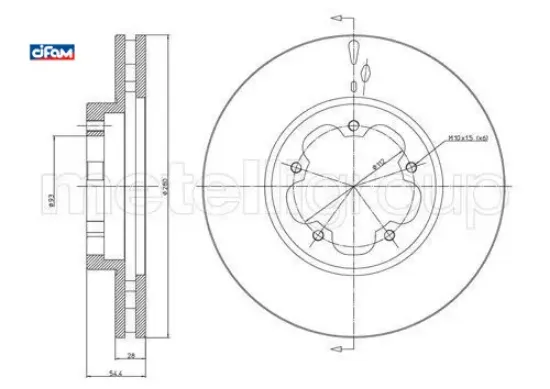 On fren dısk aynası transıt v347 06 14 o.ceker olcu 280 28 cıfam 6c111125ba/ 6c111125bb/ 1371394 resmi