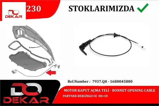 Motor kaput açma teli partner-berlingo ııı 08 18 dekar 7937.Q8 resmi