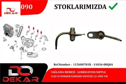 Yağlama memesi clio ıv-dokker-sandero-duster 12 k9k y.m dekar 115600781r/ 11036/ 00q0a resmi