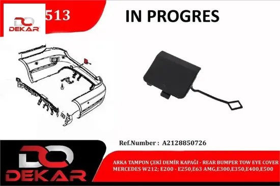 Arka tampon çeki demir kapağı w212-e200-e250-e63-amg-e300-e350 dekar a2128850726 resmi