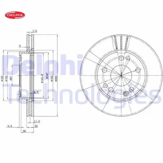 Fren dıskı on 190 w201 86 93 delphı a2014211512 resmi