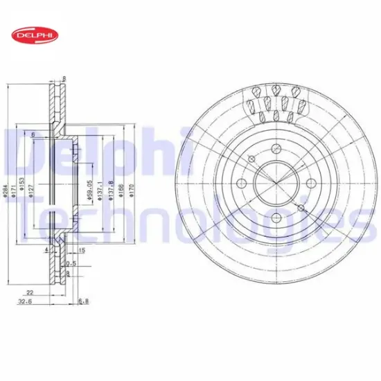 On fren dıskı tıpo 91 95 punto 99 12 coupe 96 00 146 95 01 145 95 01 lancıa delta ıı 93 99 dedra 91 delphı 46403958/ 46427947/ 46427949 resmi