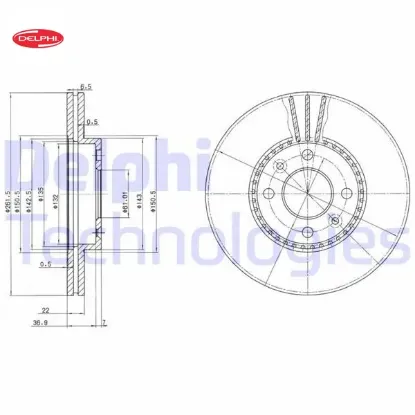 Ön fren aynası megane ı 96 scenıc ı 96 laguna ı 93 safrane ı 92 96 262x22x4delikxhavalı delphı 7701205840/ 7701204300/ 7701204495 resmi