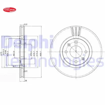 Ön fren aynası 406 1.9td-2.0 16v-2.1td-2.2 hdi-3.0v6 95/5.04 xantıa 2.0i 95/4.03 283x26x4dlxhavalı delphı 4246.N0/ 4246.R7/ 4246.L8/ 4249.J1 resmi