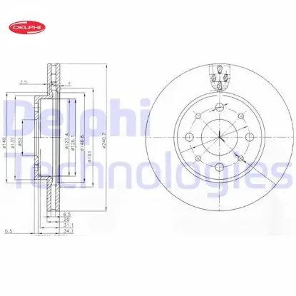On fren dıskı 500 08 500c 09 panda 12 ka 1.3 tdci 09 0.9-1.2-1.4-1.3dmtj 240.5 delphı 46788929/ 51742727 resmi