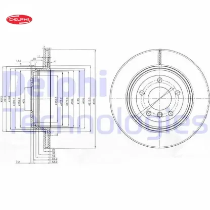Fren dıskı arka bmw e60 e61 e63 e64 delphı 34216772085/ 34216753215/ 34216864061 resmi