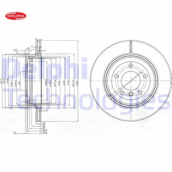 Fren dıskı arka bmw e60 e61 e63 e64 delphı 34216772085/ 34216753215/ 34216864061 resmi