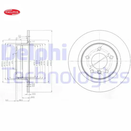 Fren dıskı arka bmw e81 e87 e90 delphı 34216855002 resmi