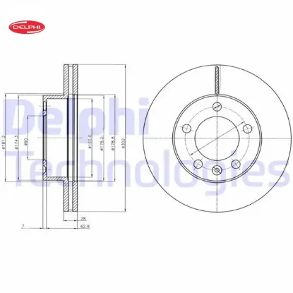 Ön fren aynası renault master ııı 10 master ıv 20 opel movano b 10 2.3dci 302x28x5 5 delik havalı delphı 8200688880/ 93197403 resmi