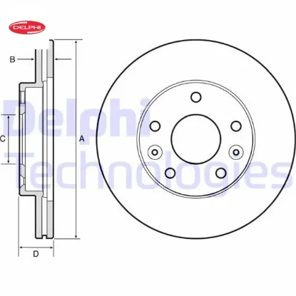 On fren dıskı duster ı 10>18 duster ıı 18> megane ıv 15> dış çap: 269mm dıskı kalınlığı: 22.5mm 5 de delphı 402061715r/ 402066300r/ 8660002096 resmi