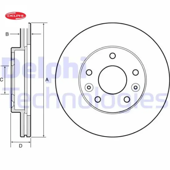 On fren dıskı duster ı 10>18 duster ıı 18> megane ıv 15> dış çap: 269mm dıskı kalınlığı: 22.5mm 5 de delphı 402061715r/ 402066300r/ 8660002096 resmi
