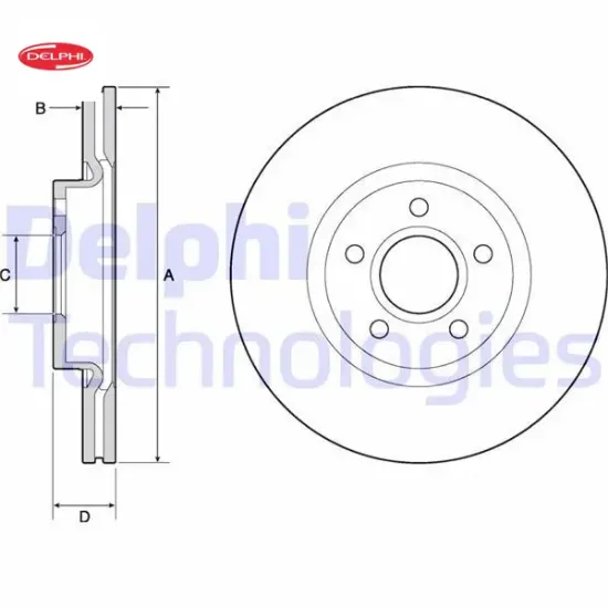 Ön fren aynası v40 2012 16 jant 300x5dl boyalı tip delphı 31381375/ 31400937/ 31341643 resmi
