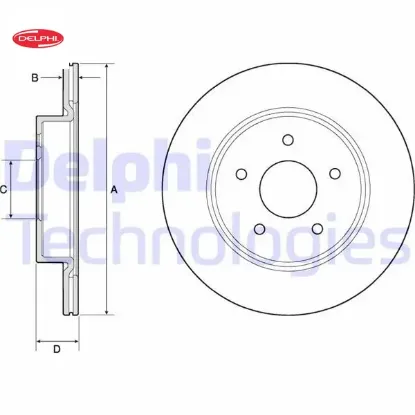 Arka fren dıskı koleos ıı 16  x-traıl ııı 14 havalandırmalı 5 delik delphı 432064ce0a/ 432064423r resmi
