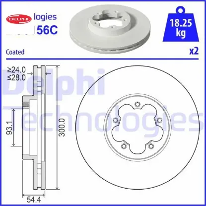 On fren dısk ayna transıt v348 3.2 200ps 06 /i a.ceker olcu 300 28 delphı 8c1v1125aa/ 1543340 resmi