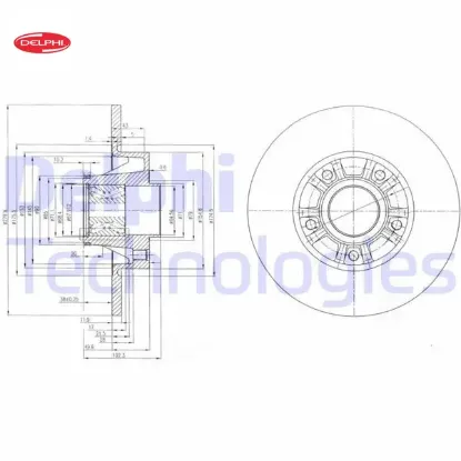 Arka fren aynası trafıc ıı 01 06 vivaro 01 06 280x12x5delik delphı 7711130076/ 8200228610/ 7701206846 resmi