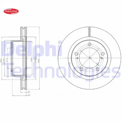Fren diski tekli paket . Delikli ön landcruıser 01/2008 delphı 4351260180 resmi