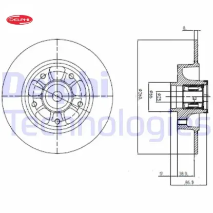 Arka fren aynası rulmanlı megane ııı 09 fluence 09 clıo ıv 12 scenıc ııı 09 260x8x5delik delphı 432001539r/ 432001868r/ 432007595r resmi