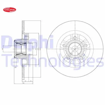 Fren dıskı arka cıtan w415 13 21 . Kangoo ıı 08 274x11x5dl rulmanlı delphı a4154200302/ 432025057r resmi