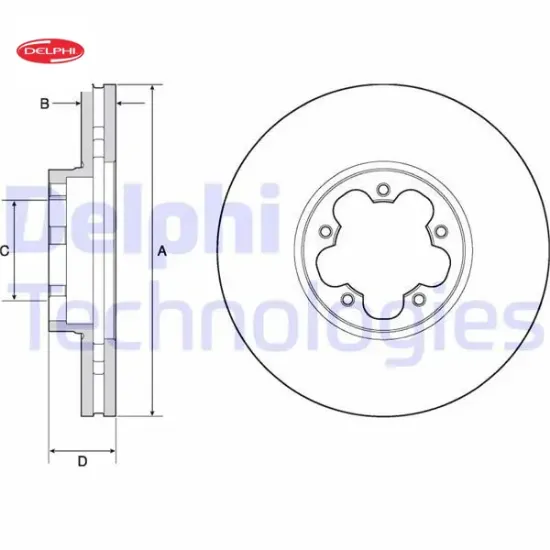 On fren dıskı aynası transıt v363 14 arka cıft teker 5 bıjon cap 308 33 delphı kk311125ab/ kk311125aa/ bk311125ac resmi