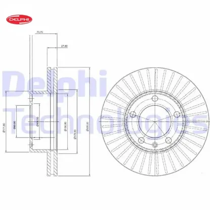 Ön fren aynası movano 98 master ı-ıı 98 2.5-2.8 dtı 305.5x28 5 delik havalı delphı 4403038/ 7700314064/ 4020600qad resmi