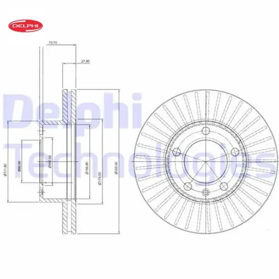 Ön fren aynası movano 98 master ı-ıı 98 2.5-2.8 dtı 305.5x28 5 delik havalı delphı 4403038/ 7700314064/ 4020600qad resmi