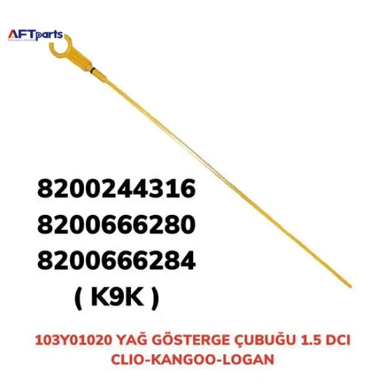 Yağ gösterge çubuğu clıo ı-kangoo ı kısa 1.5 dcı aft 103y01020/ 8200552996 resmi