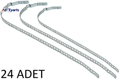 Aks körük kelepçesi universal 9mm uzun pkt 24 lük paslanmaz galvenizli saç aft  resmi