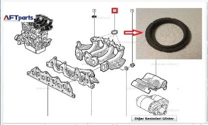 Emme manifold boğaz contası tk. 4ad. Kng 1.9 dzl. F8q aft 7701066962 resmi